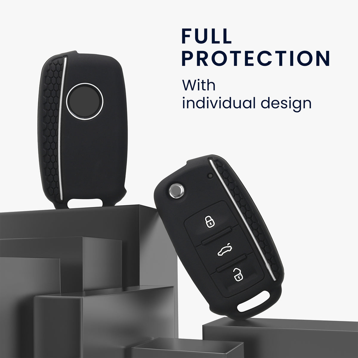 VW Skoda Seat 3-Button Silicone Car Key Cover Honeycomb