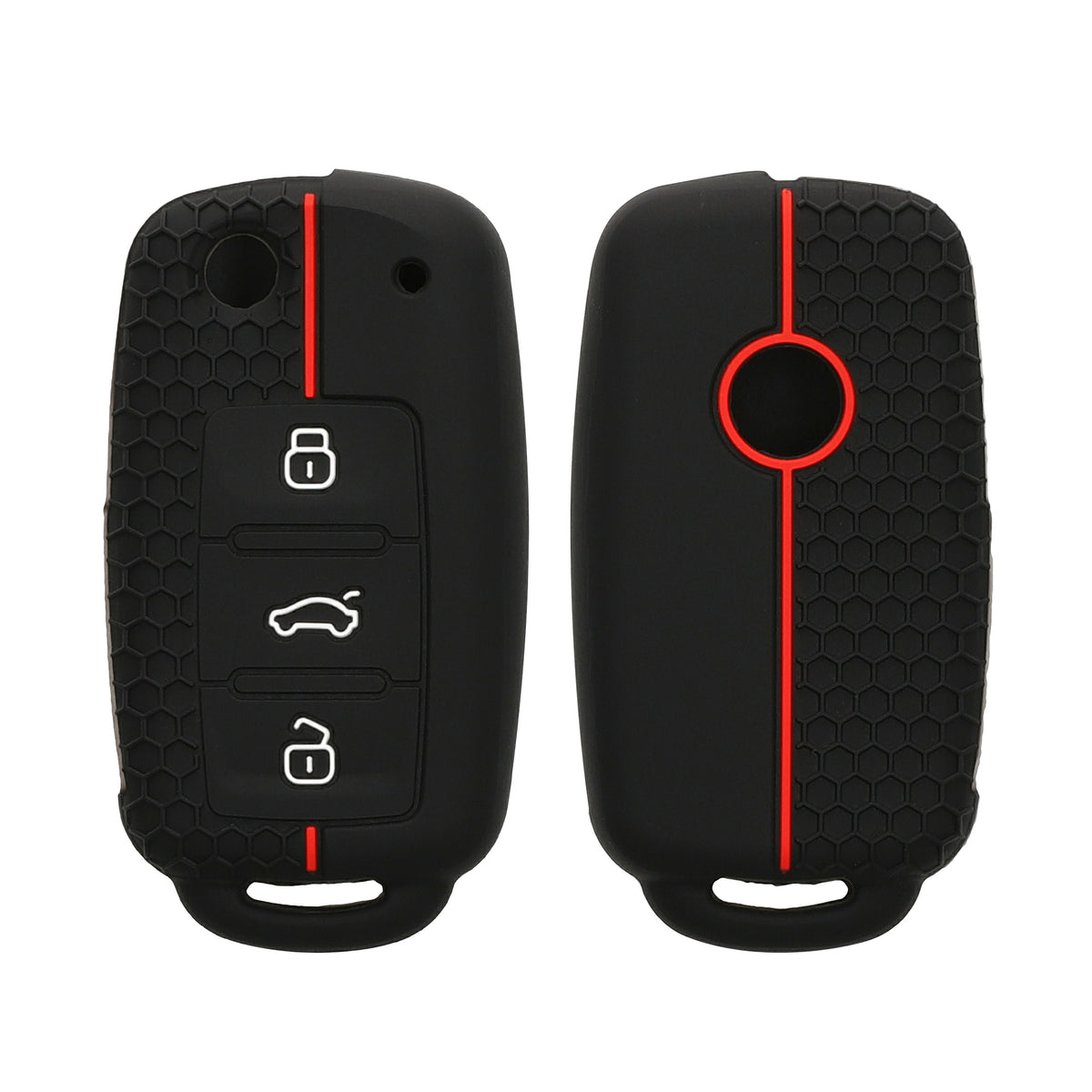 VW Skoda Seat 3-Button Silicone Car Key Cover Honeycomb