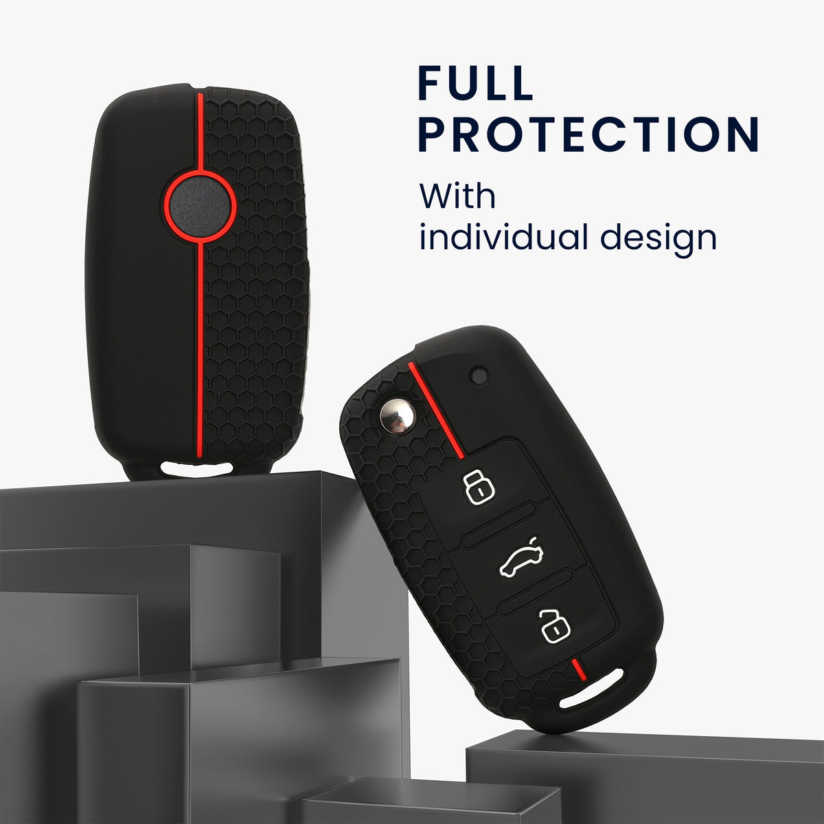 VW Skoda Seat 3-Button Silicone Car Key Cover Honeycomb