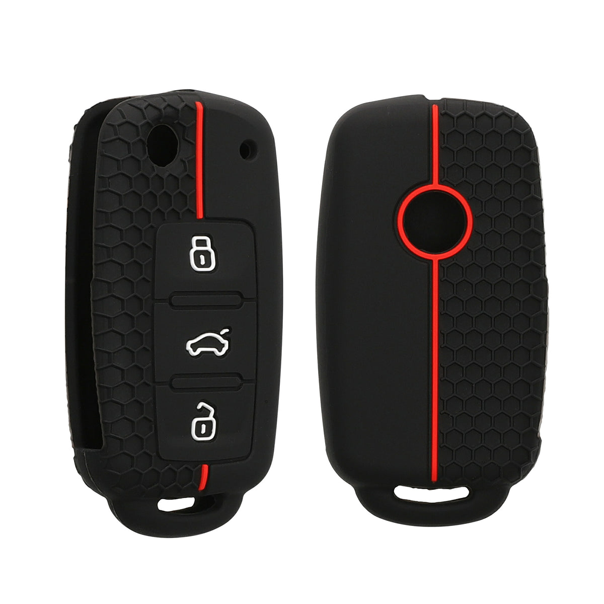 VW Skoda Seat 3-Button Silicone Car Key Cover Honeycomb