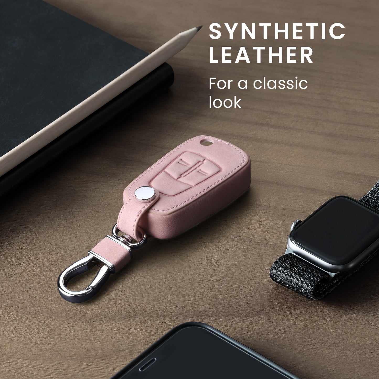 Faux Leather Case Compatible with Opel Vauxhall Car Key