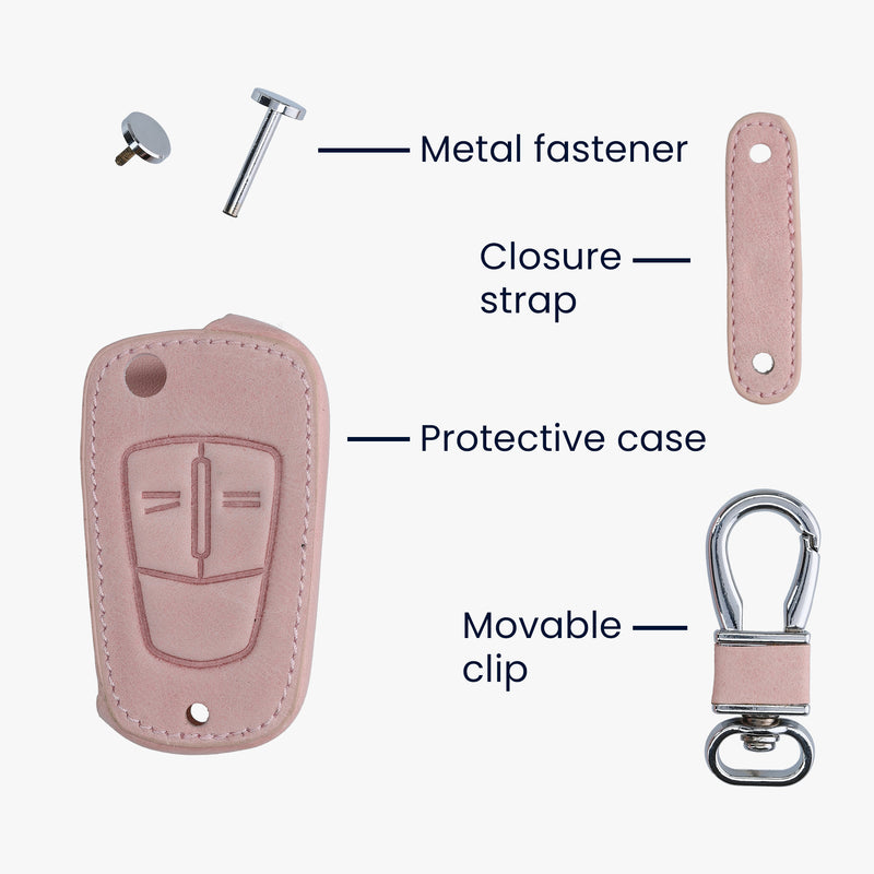 Faux Leather Case Compatible with Opel Vauxhall Car Key