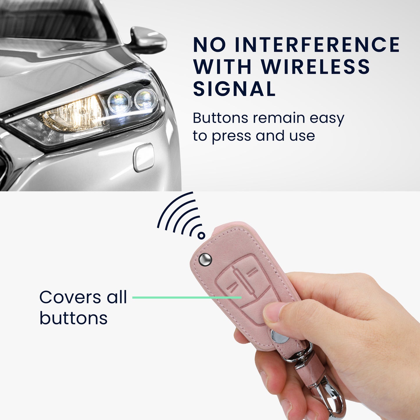 Faux Leather Case Compatible with Opel Vauxhall Car Key