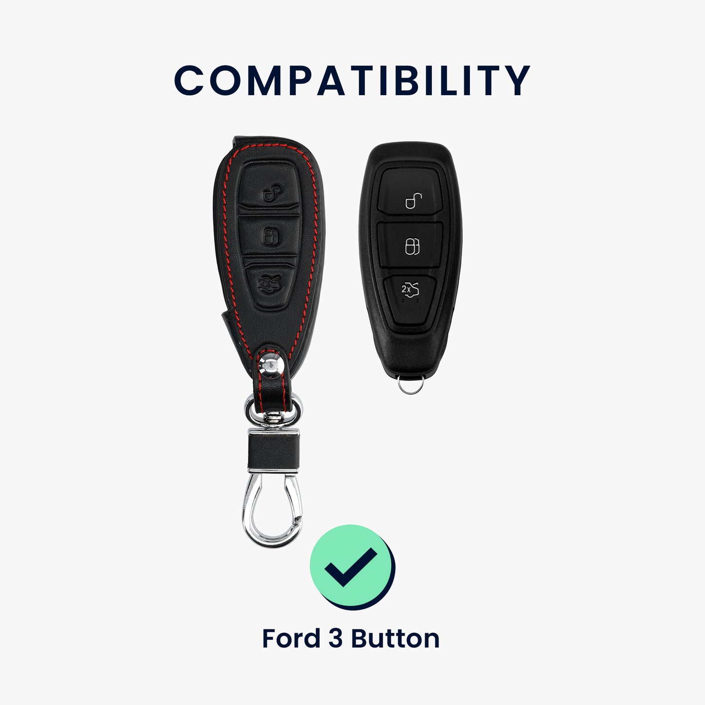 kwmobile Car Key Cover compatible with Ford 3-Button Car Key Keyless Go - Protective Case Key Fob Cover Don't touch my Key