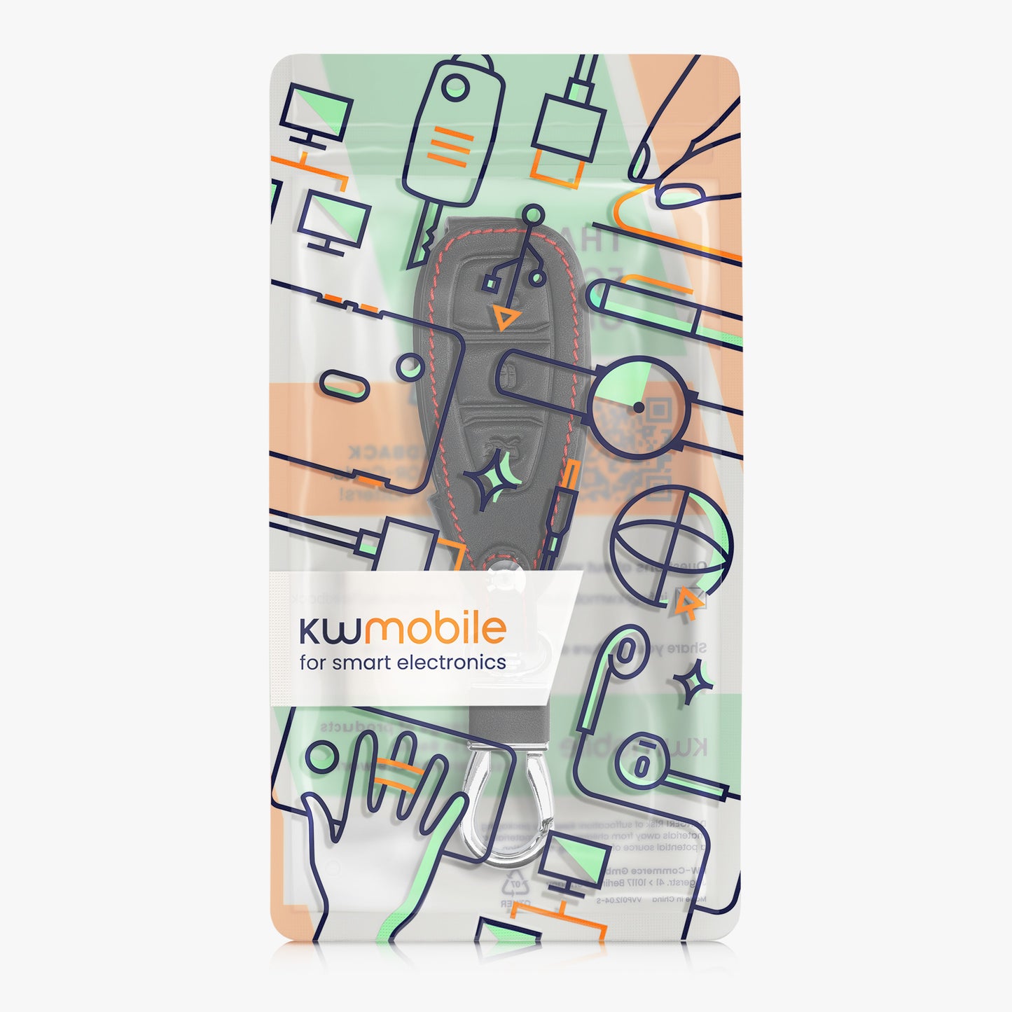 kwmobile Car Key Cover compatible with Ford 3-Button Car Key Keyless Go - Protective Case Key Fob Cover Don't touch my Key