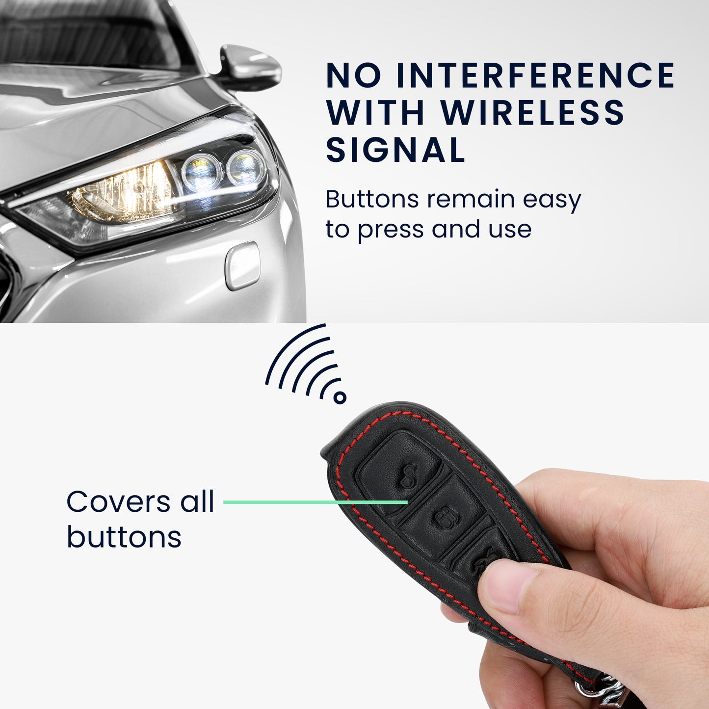 kwmobile Car Key Cover compatible with Ford 3-Button Car Key Keyless Go - Protective Case Key Fob Cover Don't touch my Key