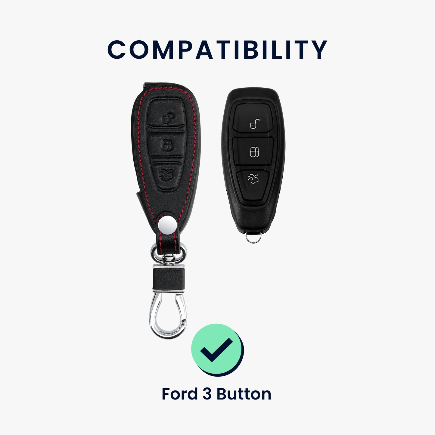 kwmobile Car Key Cover compatible with Ford 3-Button Car Key Keyless Go - Protective Case Key Fob Cover Don't touch my Key