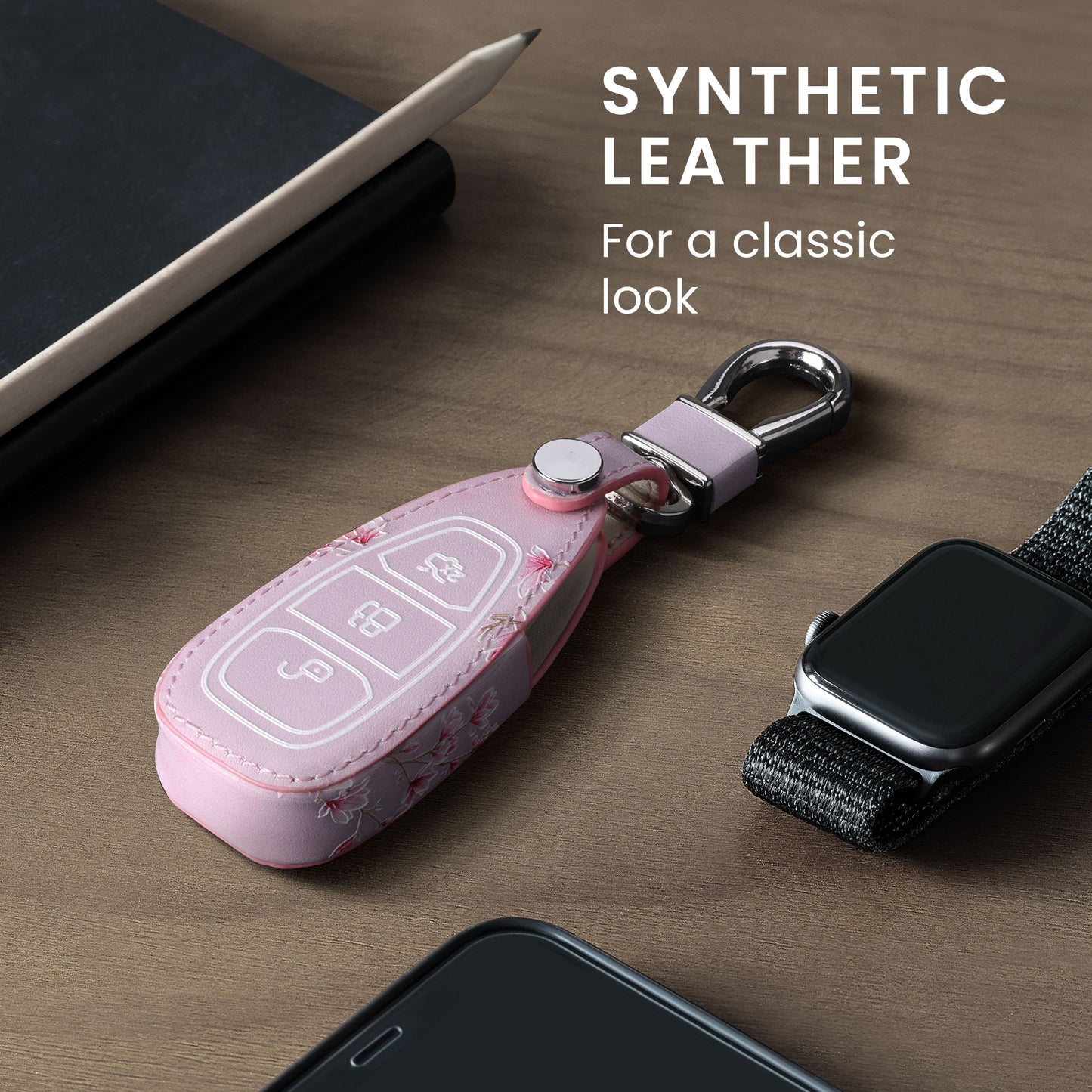kwmobile Car Key Cover compatible with Ford 3-Button Car Key Keyless Go - Protective Case Key Fob Cover Don't touch my Key
