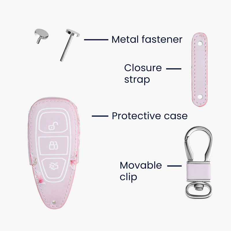 kwmobile Car Key Cover compatible with Ford 3-Button Car Key Keyless Go - Protective Case Key Fob Cover Don't touch my Key