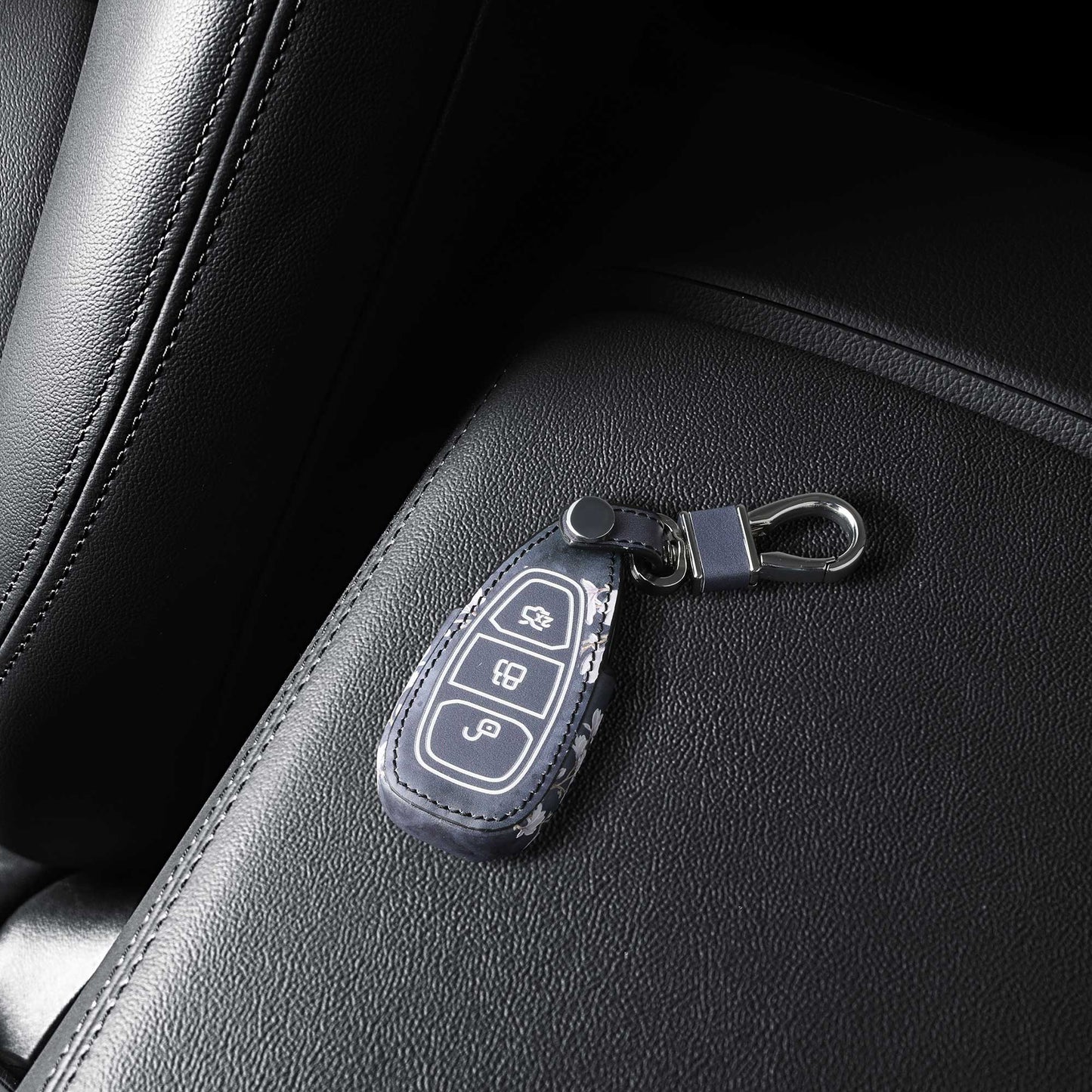 kwmobile Car Key Cover compatible with Ford 3-Button Car Key Keyless Go - Protective Case Key Fob Cover Don't touch my Key