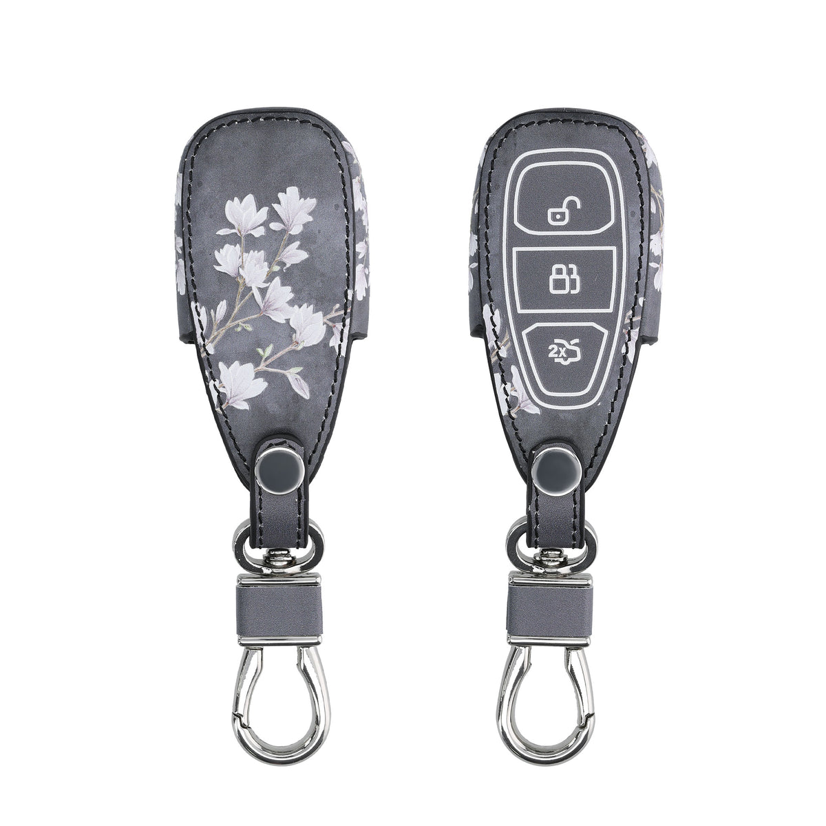 Ford 3-Button Keyless Go Faux Leather Car Key Cover Don't Touch My Key