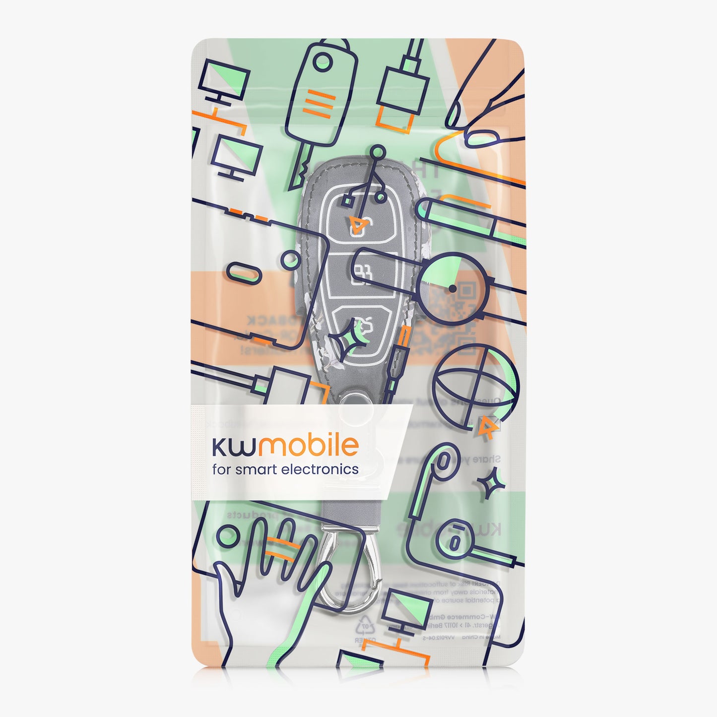 kwmobile Car Key Cover compatible with Ford 3-Button Car Key Keyless Go - Protective Case Key Fob Cover Don't touch my Key