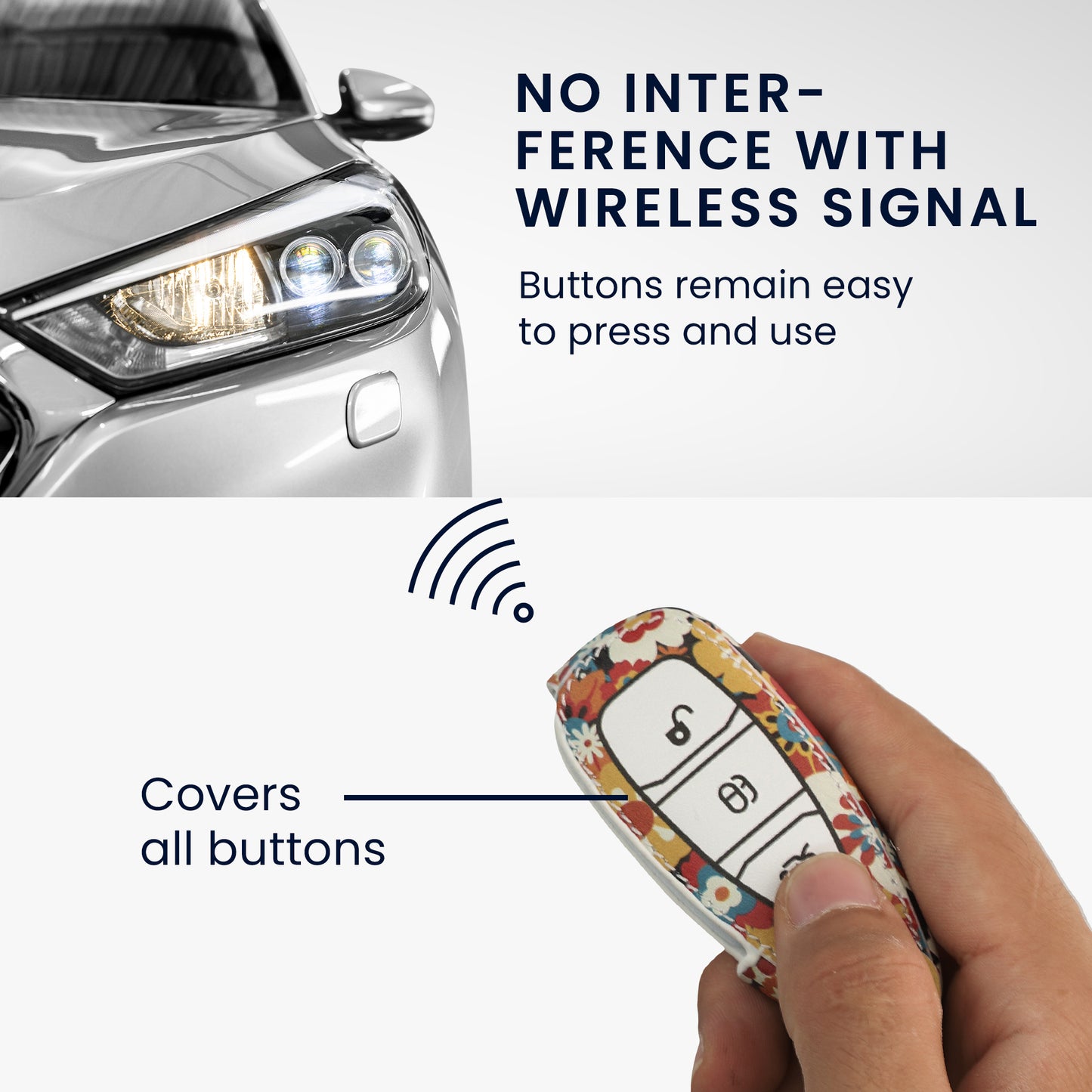 kwmobile Car Key Cover compatible with Ford 3-Button Car Key Keyless Go - Protective Case Key Fob Cover Don't touch my Key