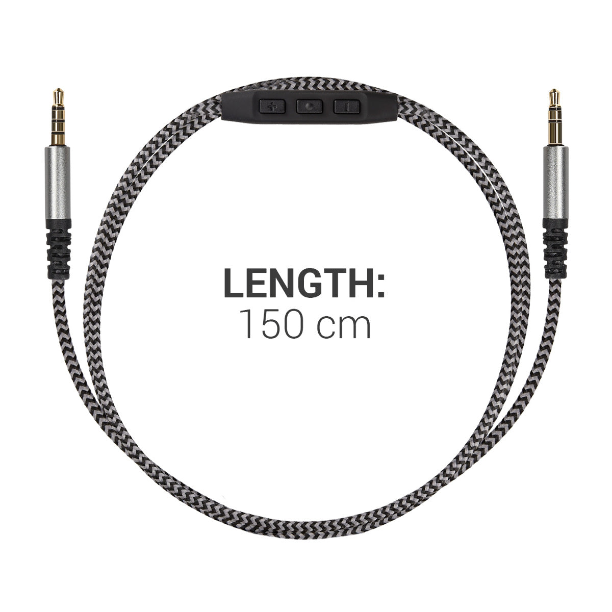 kwmobile Kopfhörerkabel für Over-Ear-Kopfhörer - Ersatz Kabel 150 cm Mikrofon Lautstärkeregler - 3.5mm Klinke