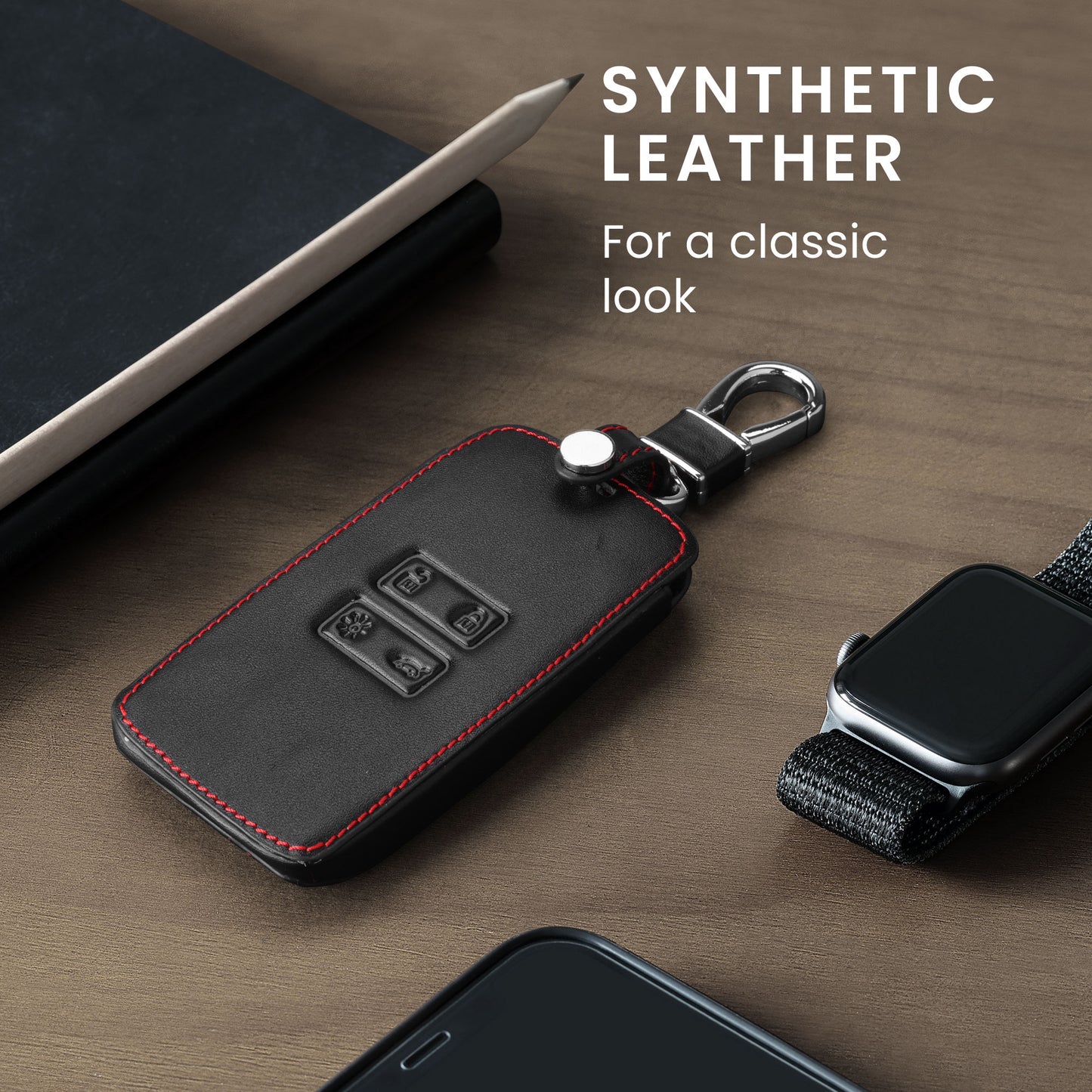 kwmobile Car Key Cover compatible with Renault 4-button Smart Key (Keyless Go only)