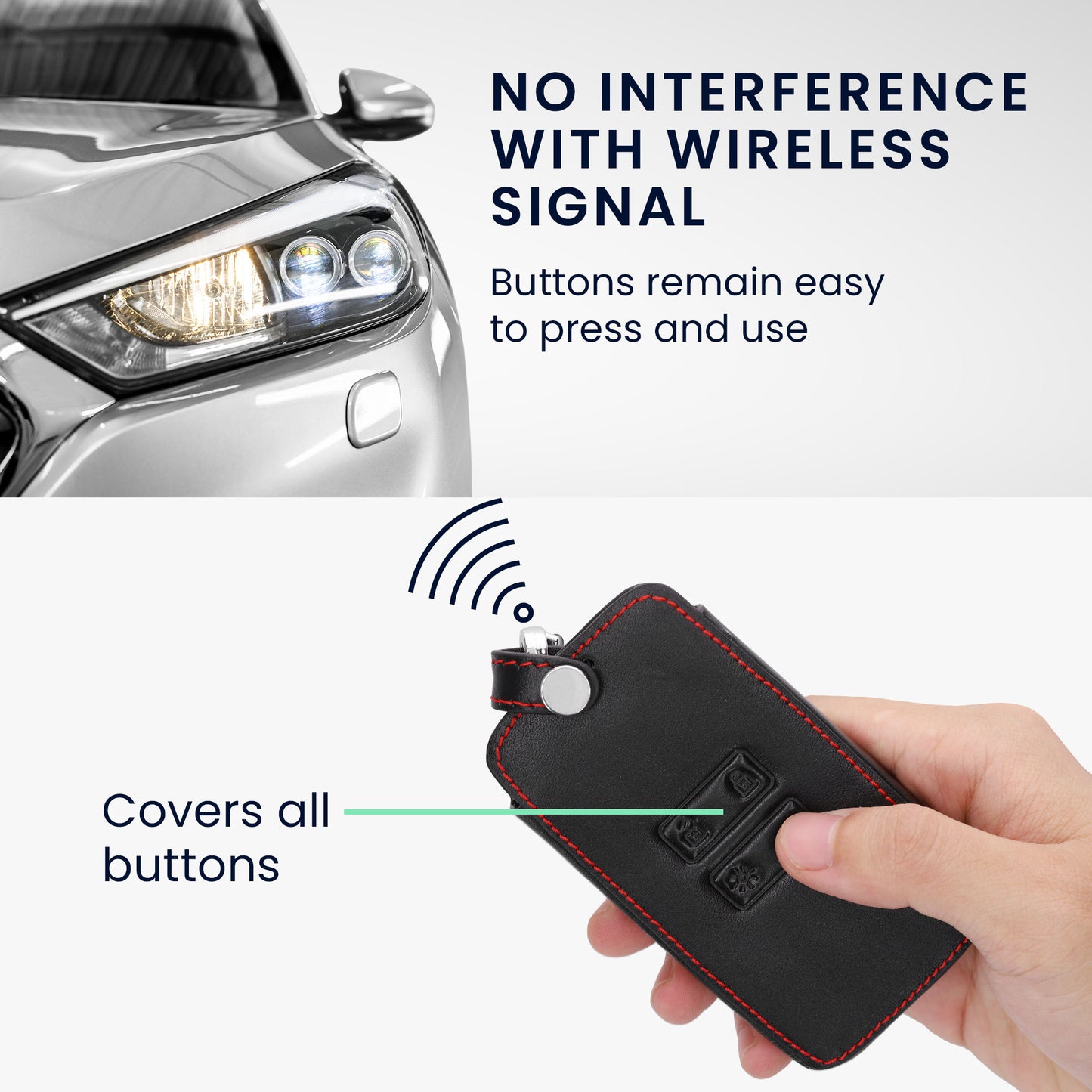kwmobile Car Key Cover compatible with Renault 4-button Smart Key (Keyless Go only)