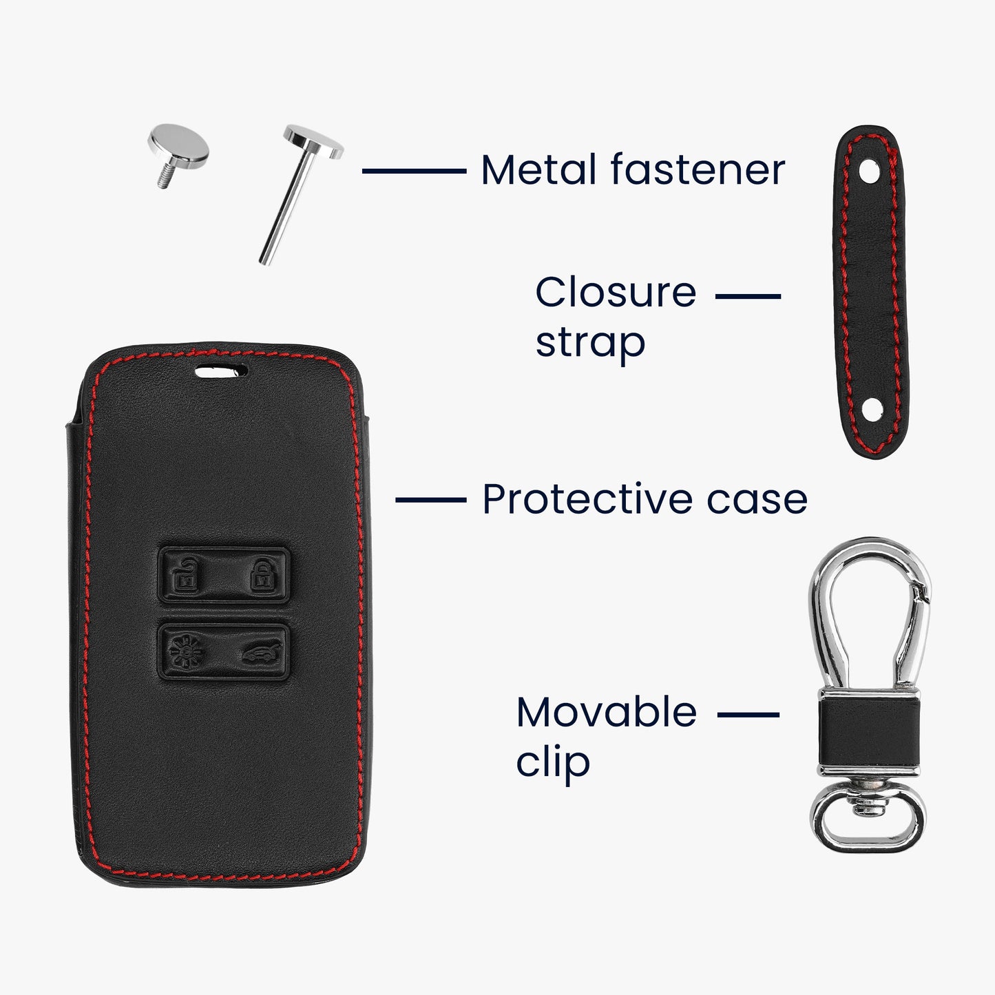 kwmobile Car Key Cover compatible with Renault 4-button Smart Key (Keyless Go only)