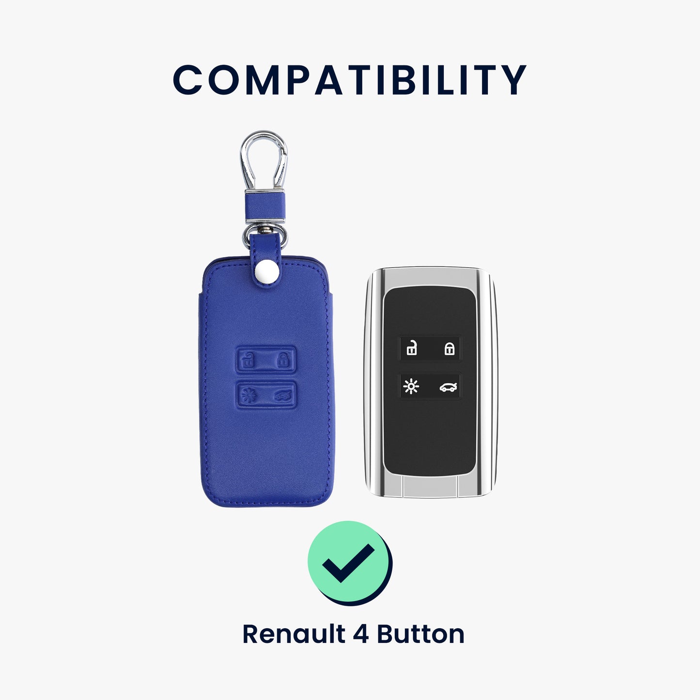 kwmobile Car Key Cover compatible with Renault 4-button Smart Key (Keyless Go only)