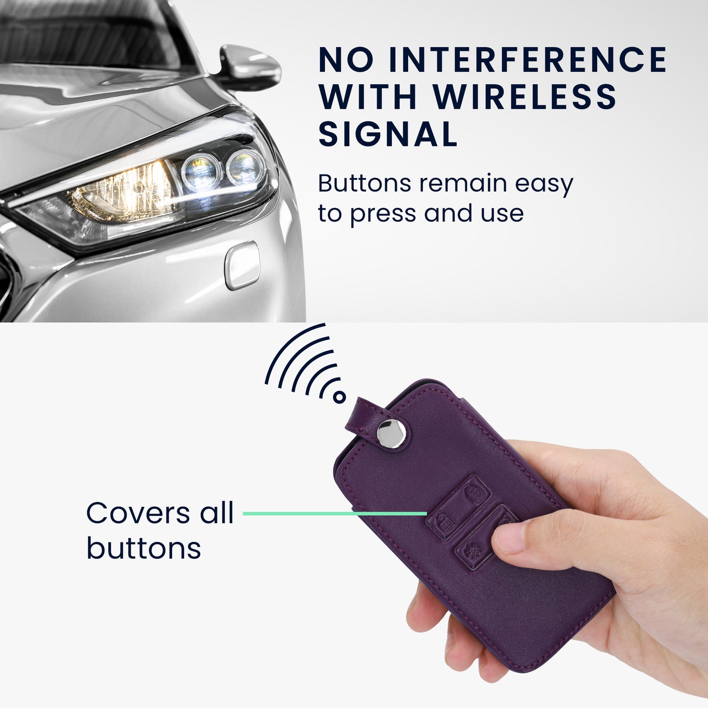 kwmobile Car Key Cover compatible with Renault 4-button Smart Key (Keyless Go only)