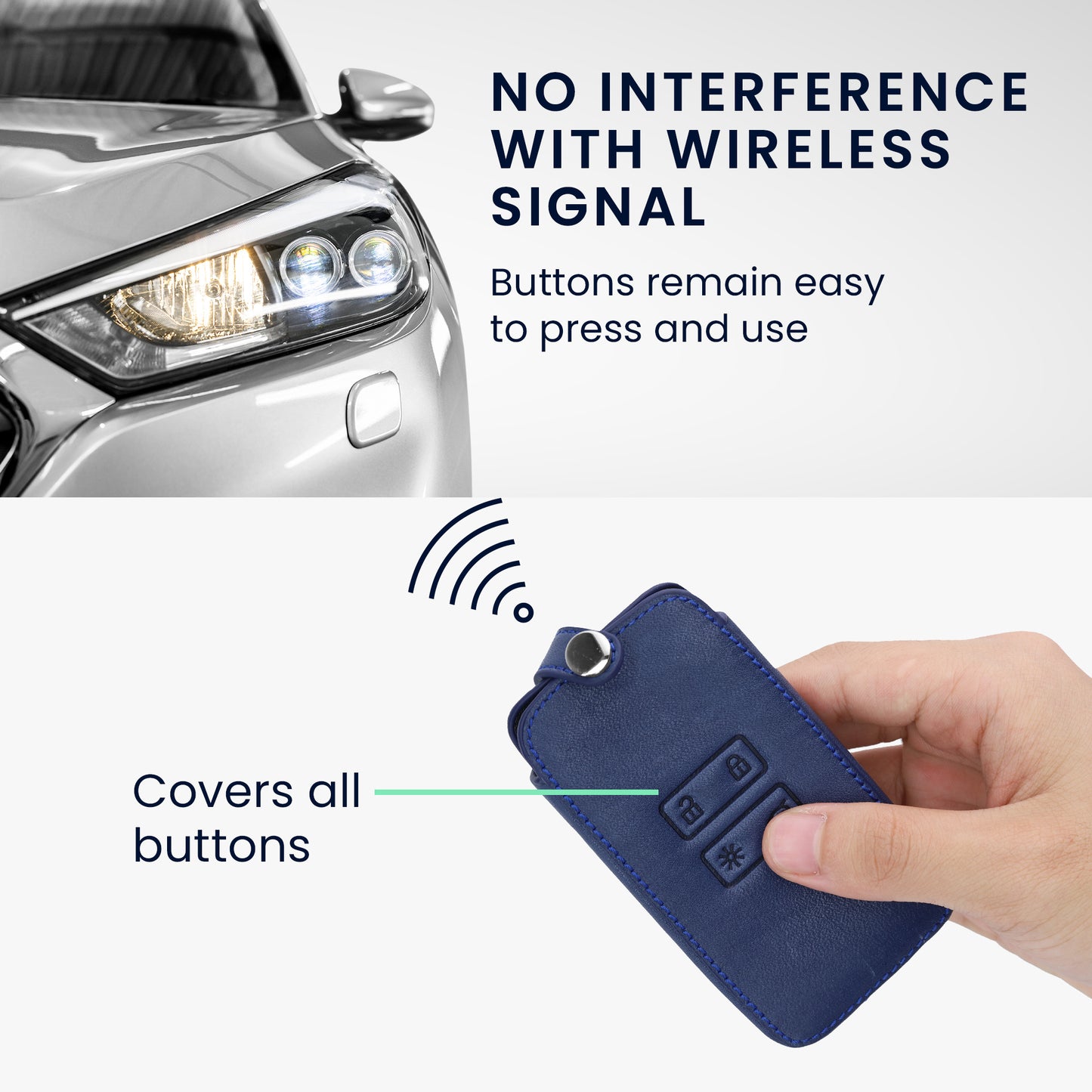 kwmobile Car Key Cover compatible with Renault 4-button Smart Key (Keyless Go only)