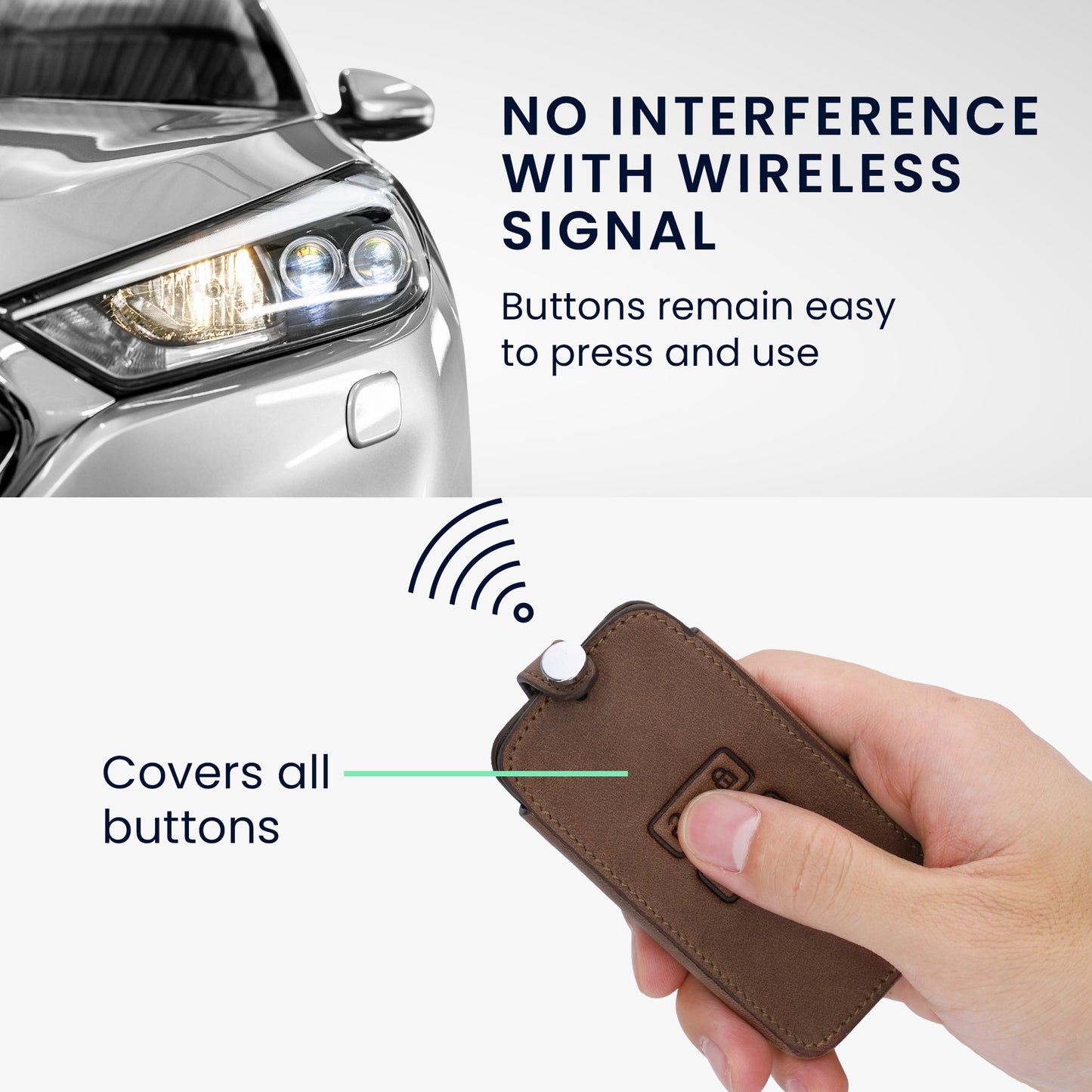 kwmobile Car Key Cover compatible with Renault 4-button Smart Key (Keyless Go only)