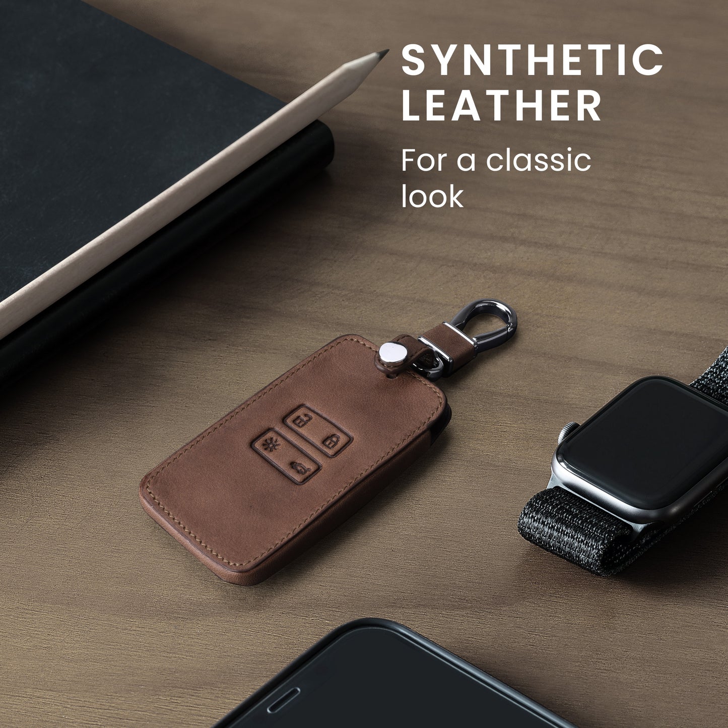 kwmobile Car Key Cover compatible with Renault 4-button Smart Key (Keyless Go only)