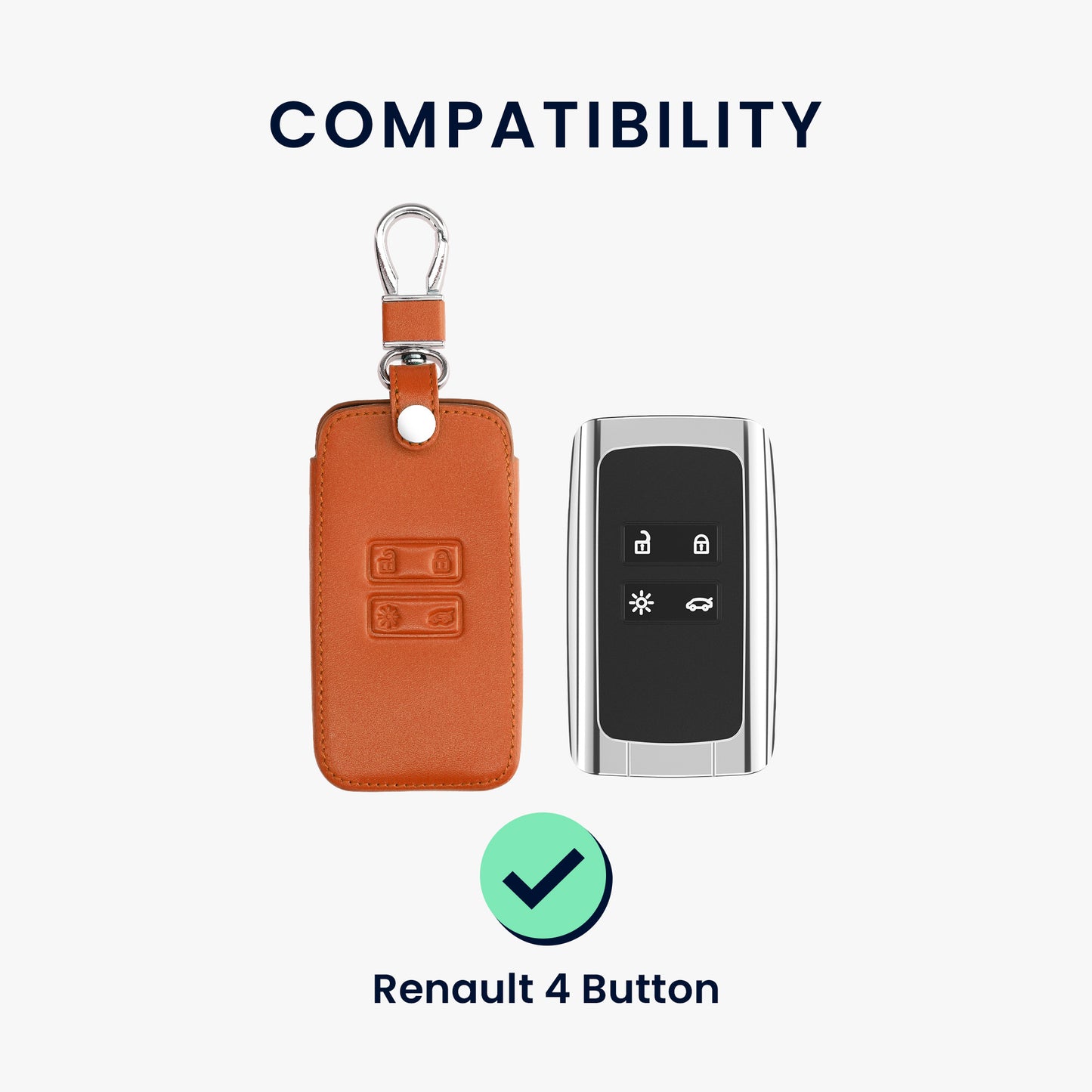 kwmobile Car Key Cover compatible with Renault 4-button Smart Key (Keyless Go only)