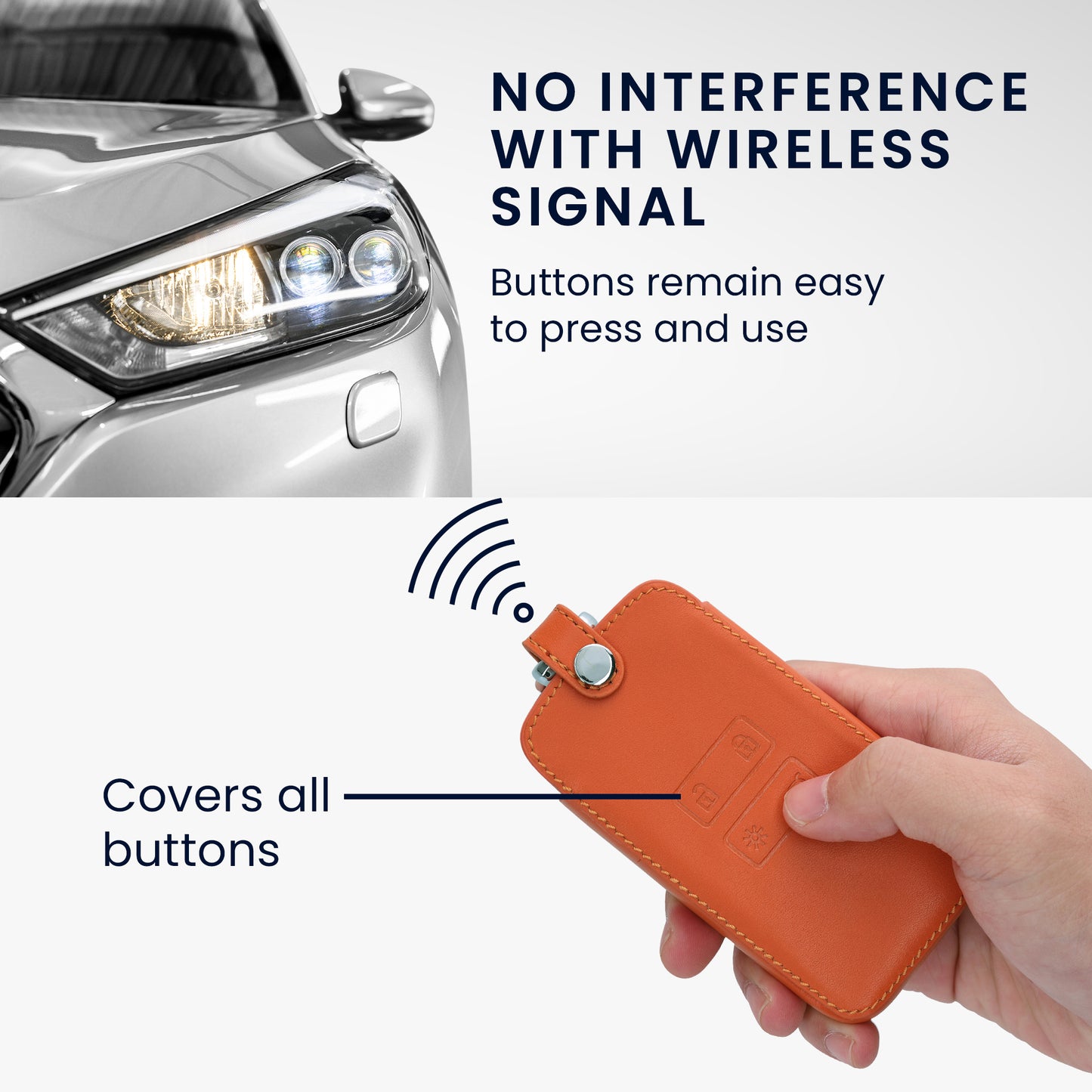 kwmobile Car Key Cover compatible with Renault 4-button Smart Key (Keyless Go only)