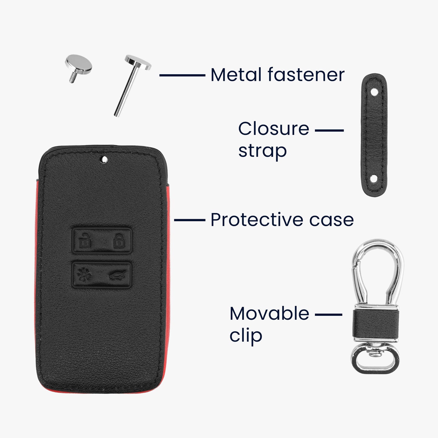 kwmobile Car Key Cover compatible with Renault 4-button Smart Key (Keyless Go only)