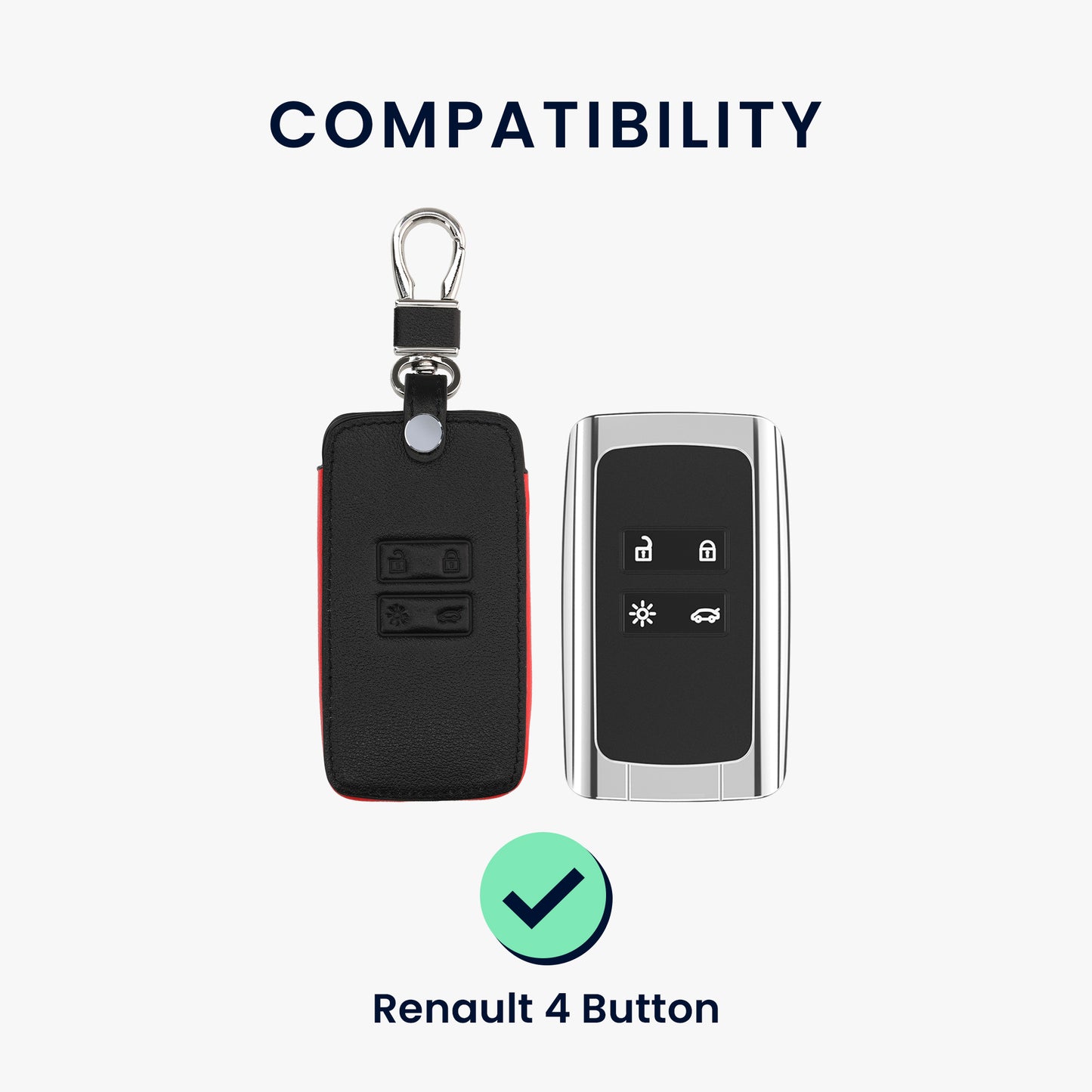 kwmobile Car Key Cover compatible with Renault 4-button Smart Key (Keyless Go only)