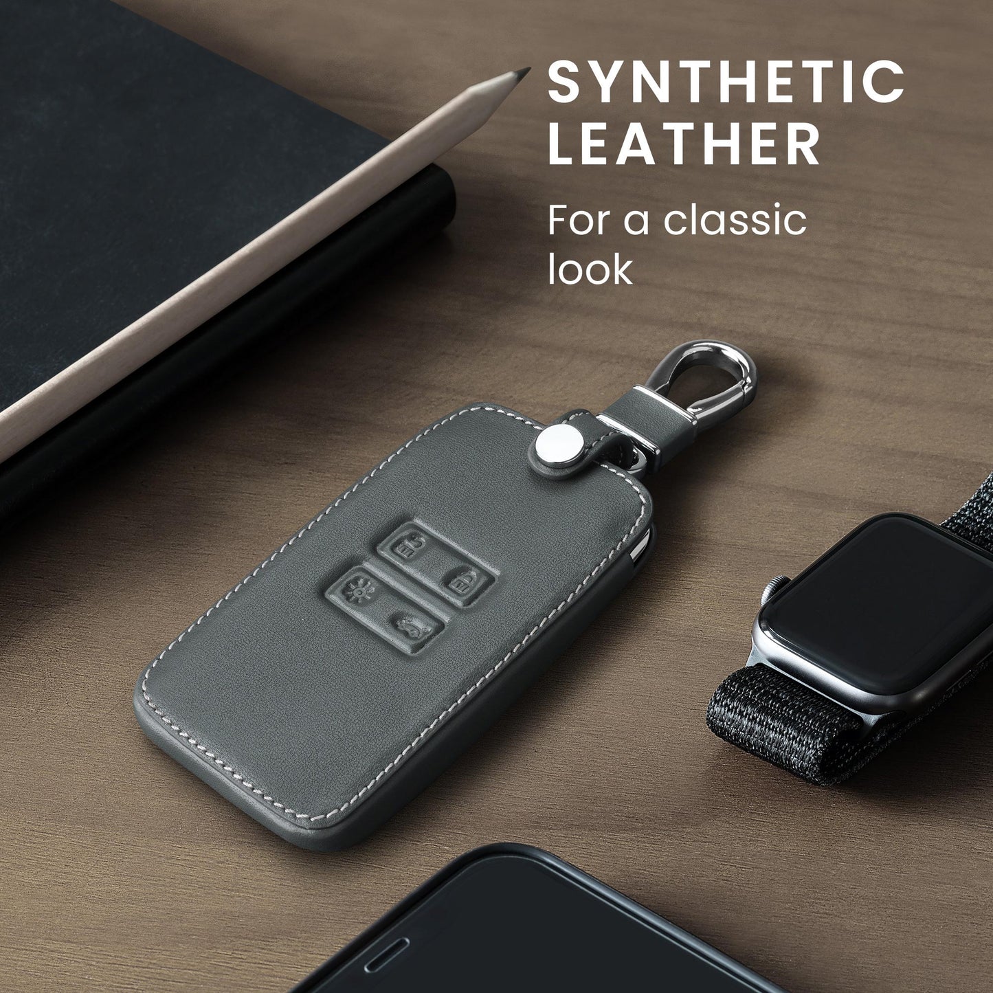 kwmobile Car Key Cover compatible with Renault 4-button Smart Key (Keyless Go only)
