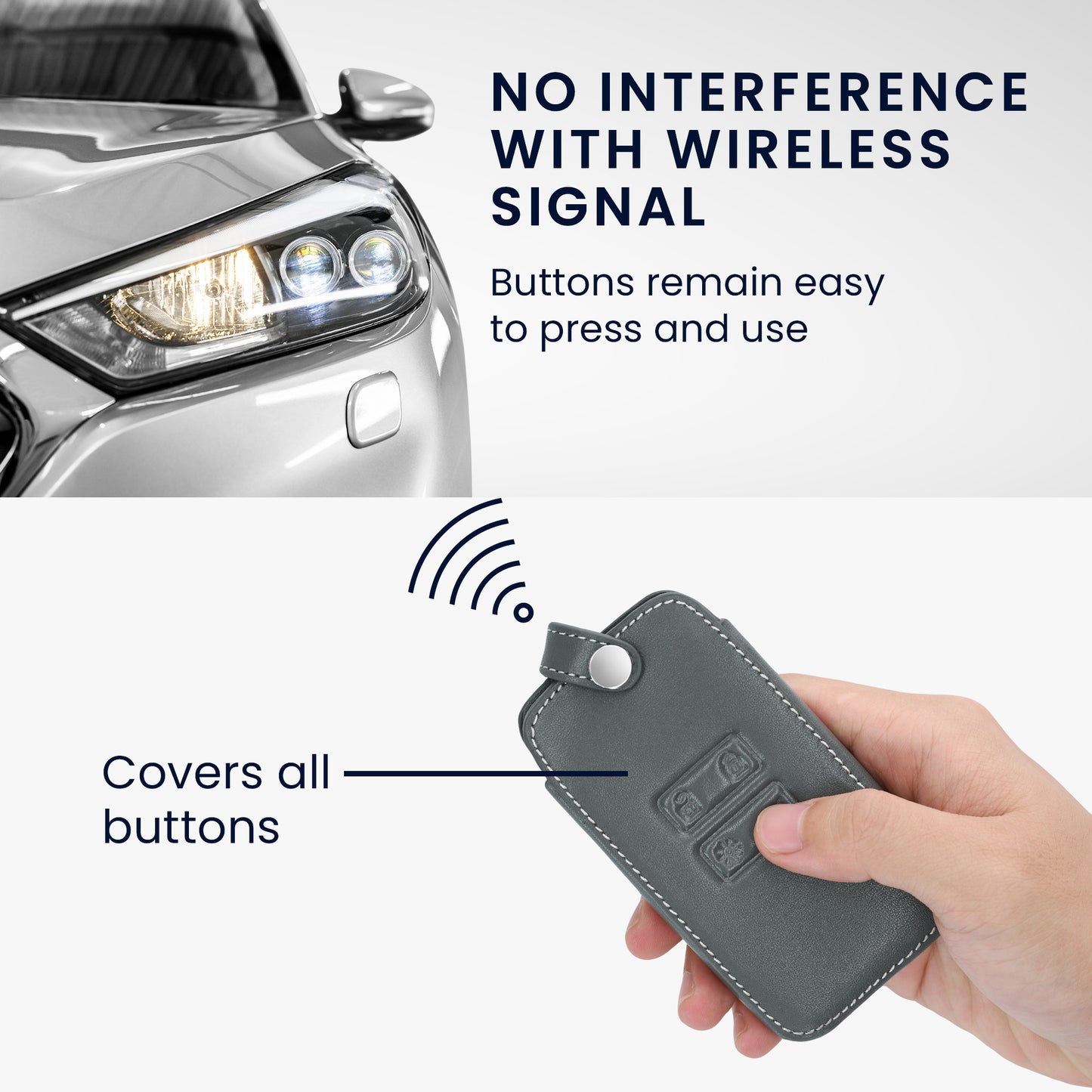 kwmobile Car Key Cover compatible with Renault 4-button Smart Key (Keyless Go only)