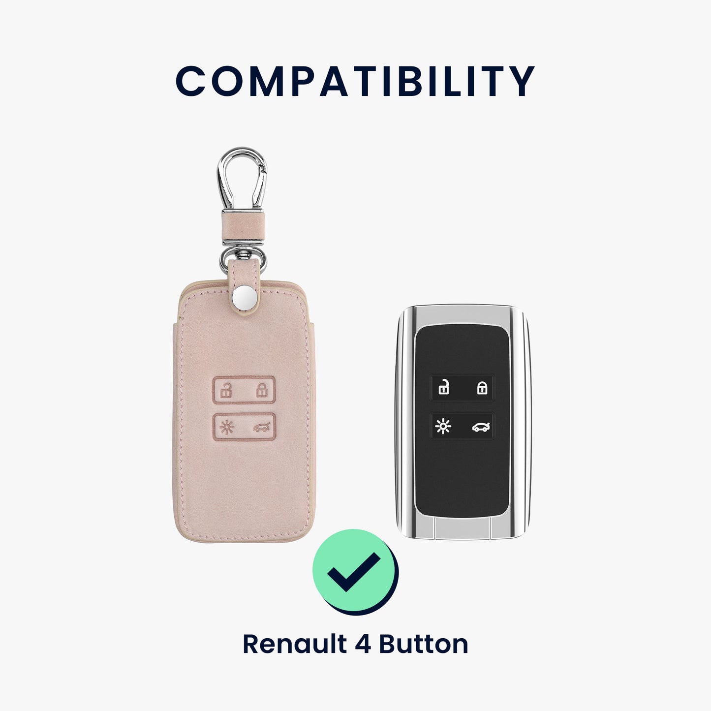 kwmobile Car Key Cover compatible with Renault 4-button Smart Key (Keyless Go only)