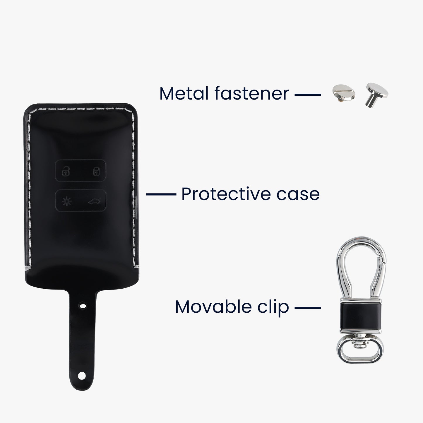 kwmobile Car Key Cover compatible with Renault 4-button Smart Key (Keyless Go only)