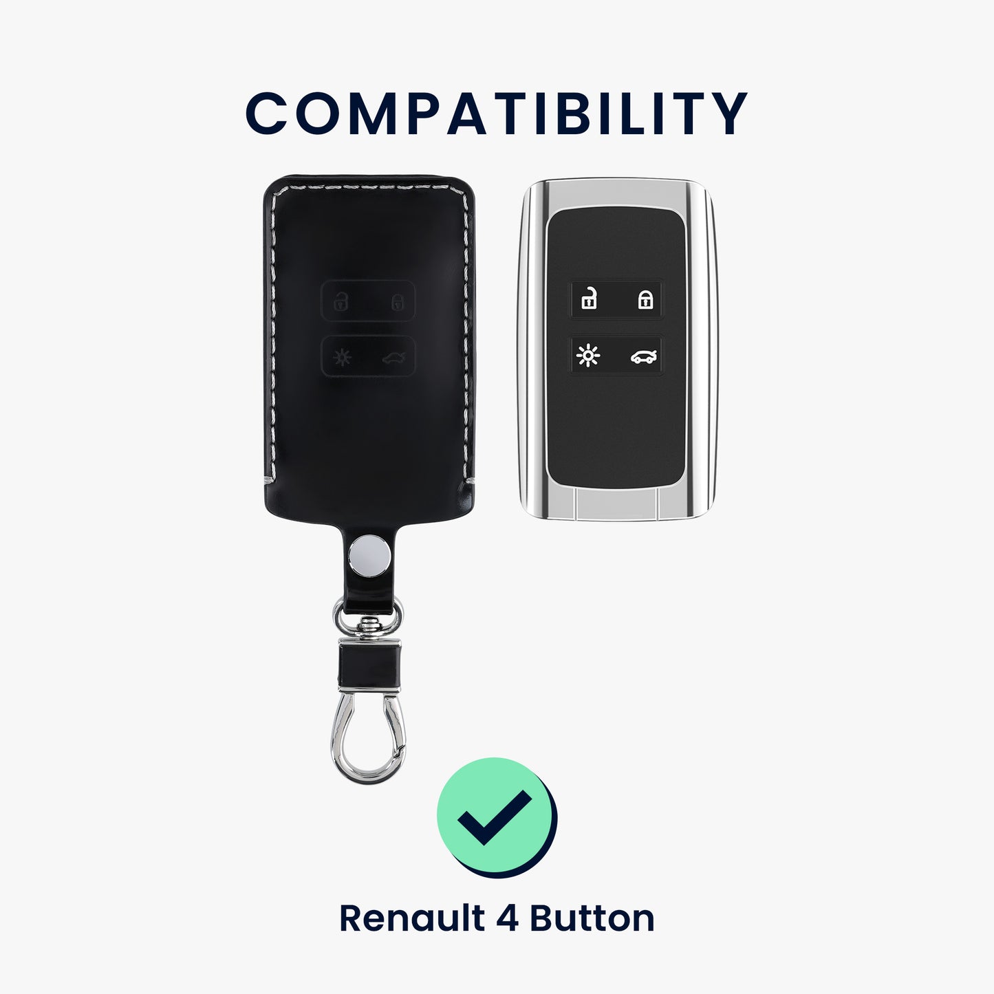 kwmobile Car Key Cover compatible with Renault 4-button Smart Key (Keyless Go only)