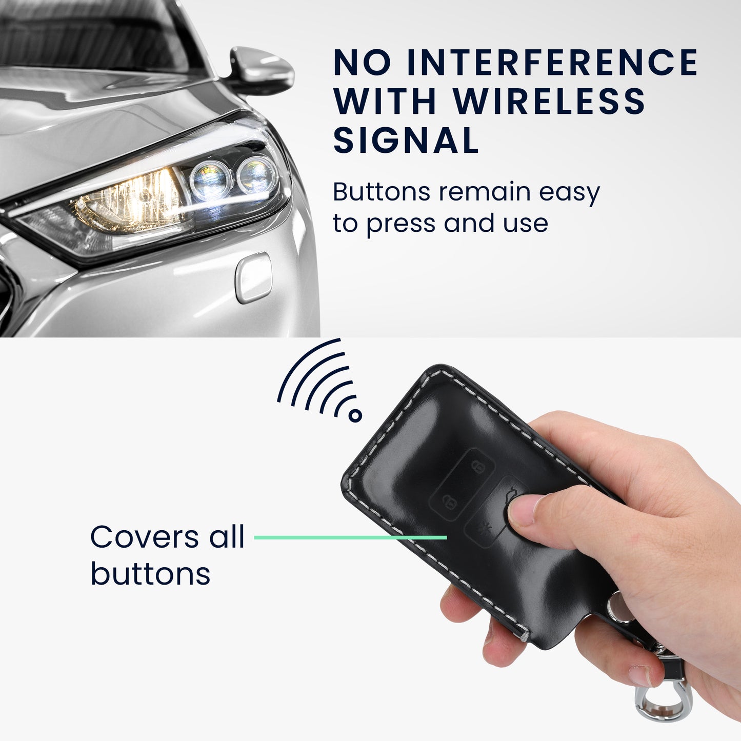 kwmobile Car Key Cover compatible with Renault 4-button Smart Key (Keyless Go only)