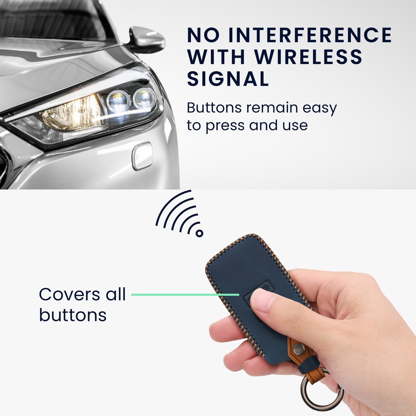 kwmobile Car Key Cover compatible with Renault 4-button Smart Key (Keyless Go only)