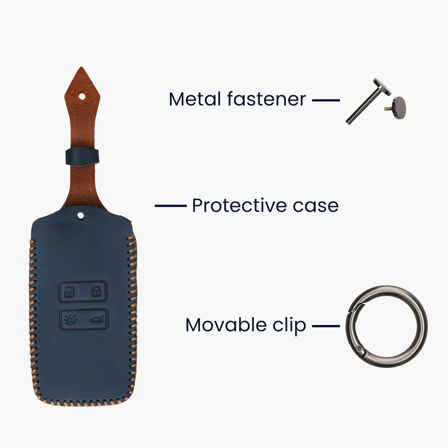 kwmobile Car Key Cover compatible with Renault 4-button Smart Key (Keyless Go only)