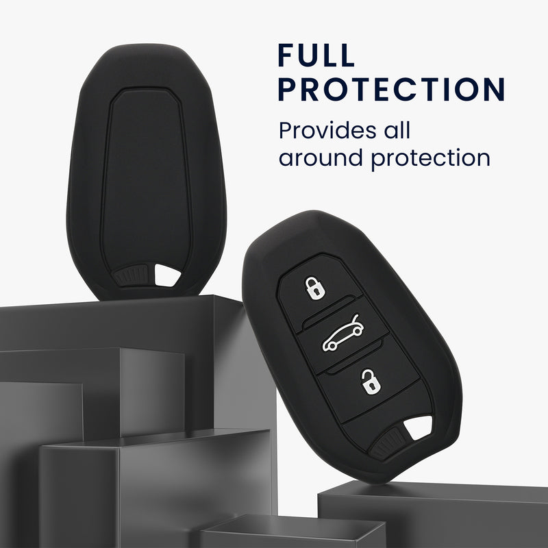 kwmobile Car Key Cover compatible with Peugeot Citroen 3-Button Smart Key (Keyless Go only)