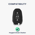kwmobile Car Key Cover compatible with Peugeot Citroen 3-Button Smart Key (Keyless Go only)