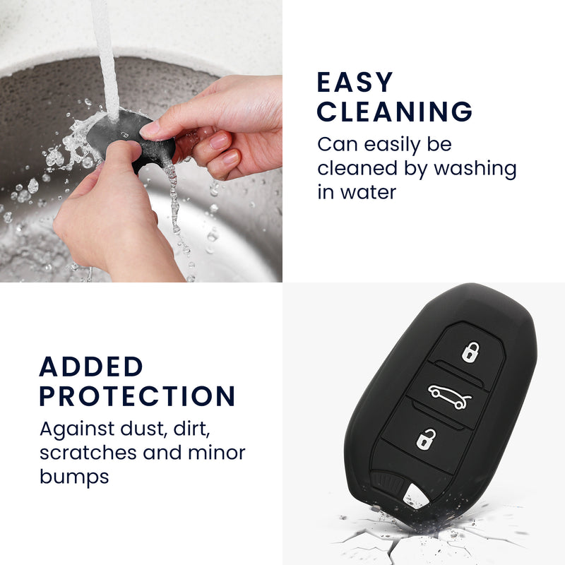 kwmobile Car Key Cover compatible with Peugeot Citroen 3-Button Smart Key (Keyless Go only)