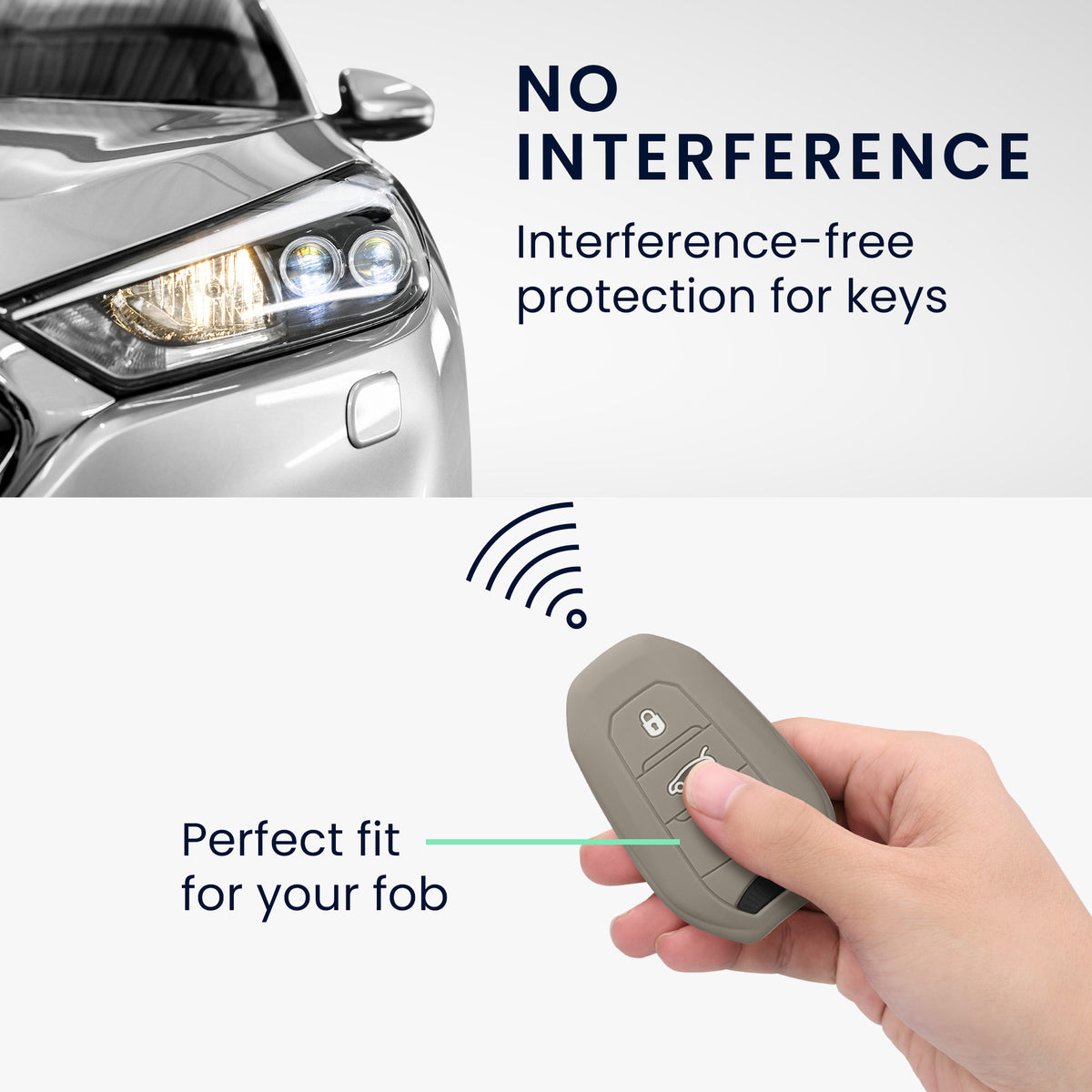 kwmobile Car Key Cover compatible with Peugeot Citroen 3-Button Smart Key (Keyless Go only)