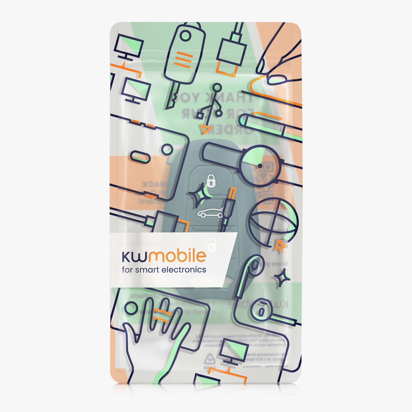 kwmobile Car Key Cover compatible with Peugeot Citroen 3-Button Smart Key (Keyless Go only)
