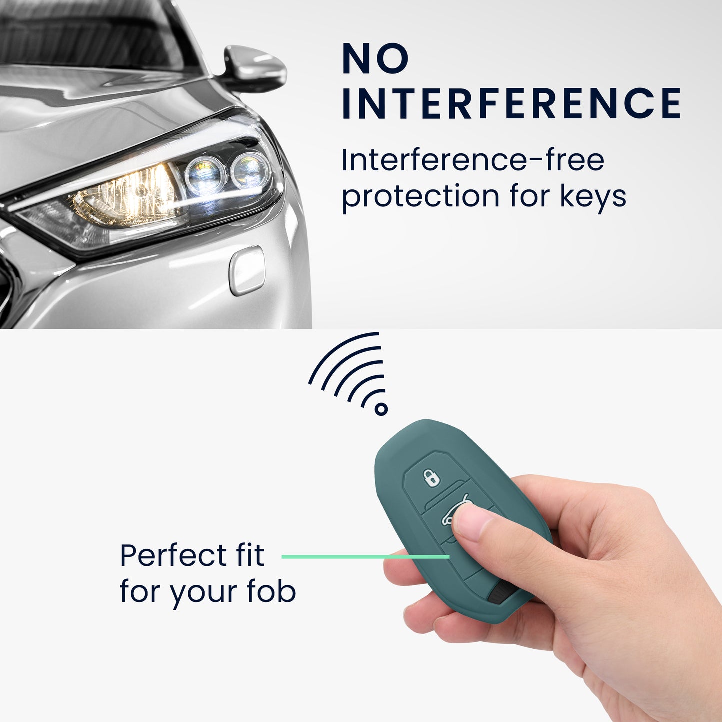 kwmobile Car Key Cover compatible with Peugeot Citroen 3-Button Smart Key (Keyless Go only)