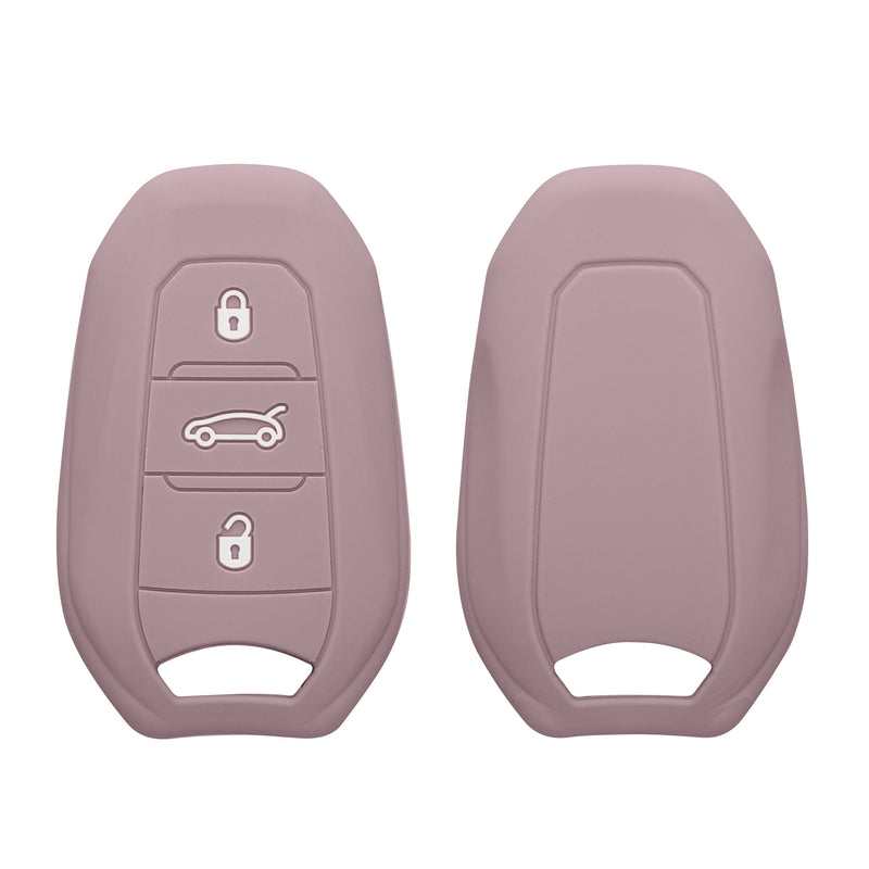 kwmobile Schlüsselhülle für Peugeot Citroen 3-Tasten Smartkey Autoschlüssel (nur Keyless Go) Hülle - Autoschlüssel Schlüssel Hülle aus Silikon - Schlüsselschutz Gehäuse in Purple Cloud Purple Cloud  