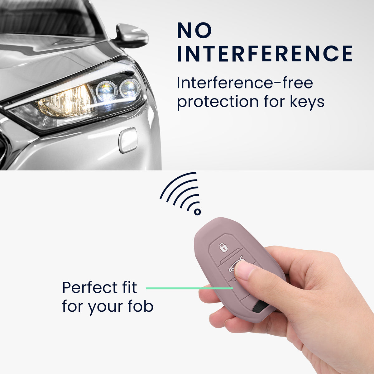 kwmobile Car Key Cover compatible with Peugeot Citroen 3-Button Smart Key (Keyless Go only)
