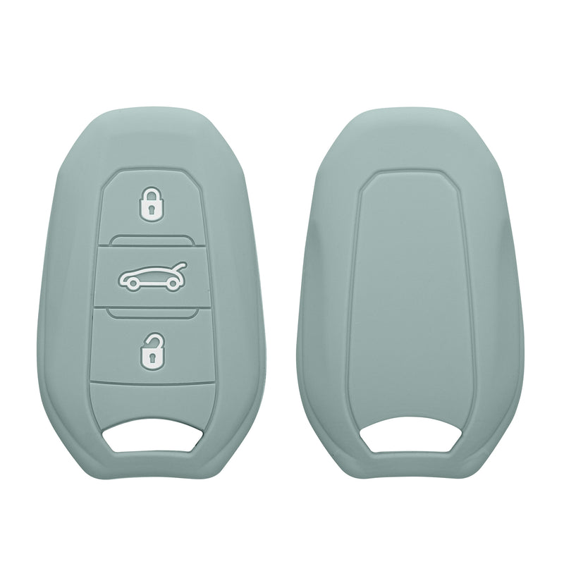 kwmobile Schlüsselhülle für Peugeot Citroen 3-Tasten Smartkey Autoschlüssel (nur Keyless Go) Hülle - Autoschlüssel Schlüssel Hülle aus Silikon - Schlüsselschutz Gehäuse in Cool Mint Cool Mint  