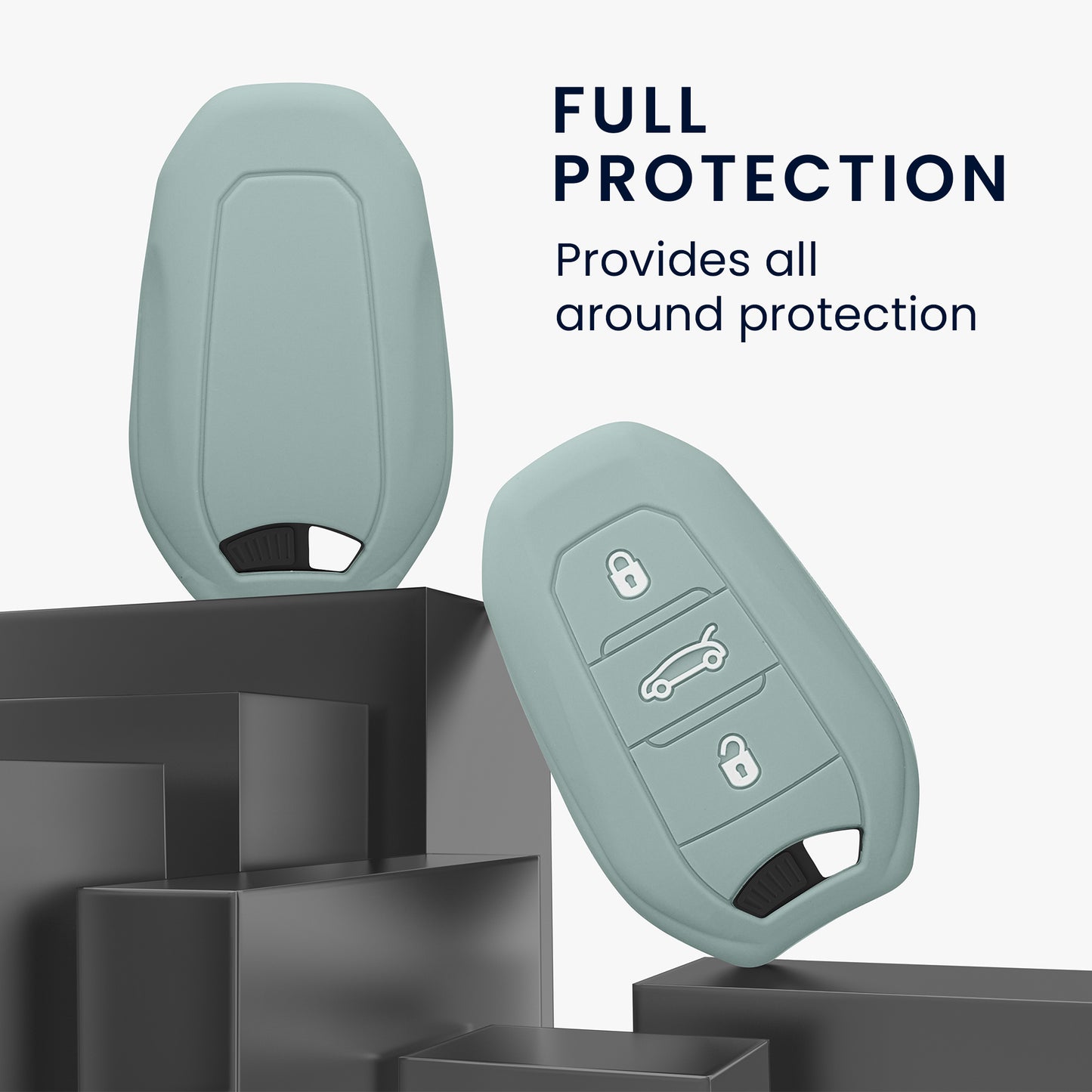 kwmobile Car Key Cover compatible with Peugeot Citroen 3-Button Smart Key (Keyless Go only)