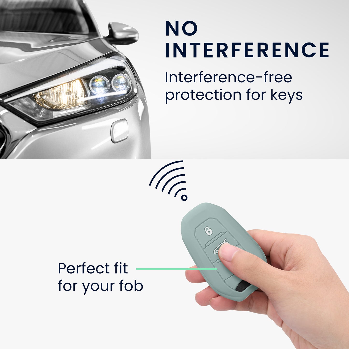 kwmobile Car Key Cover compatible with Peugeot Citroen 3-Button Smart Key (Keyless Go only)
