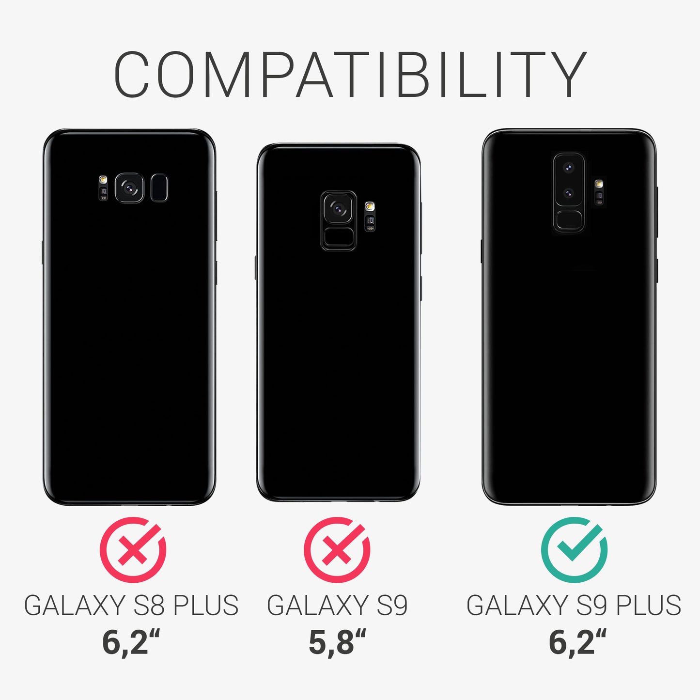 kwmobile Phone Case for Samsung Galaxy S9 Plus Case Silicone Wireless Charging Protective Cover
